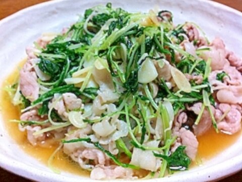 豚肉と水菜のガーリック炒め